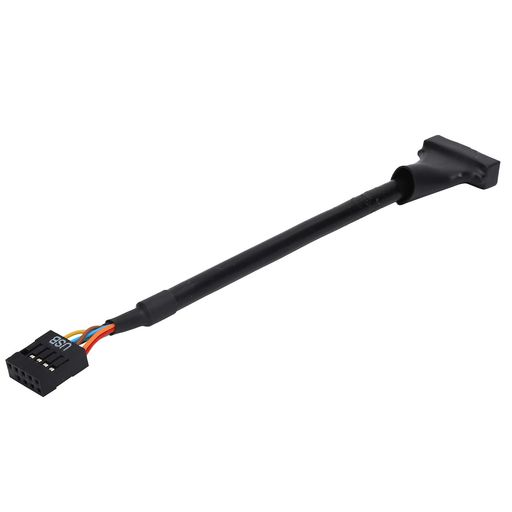 VGEBYUSB2.0-USB3.0変換ケーブルマザーボードメス(9pin)-オス(20pin)PCUSB2.0からUSB3.0変換アダプター15cmブラック