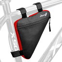 BOBILIFE(ボビライフ)自転車トライアングルフレームバッグ-自転車サイクリング収納トライアングルトップチューブフロントポーチサドルバッグロード/マウンテンバイク用(レッド)