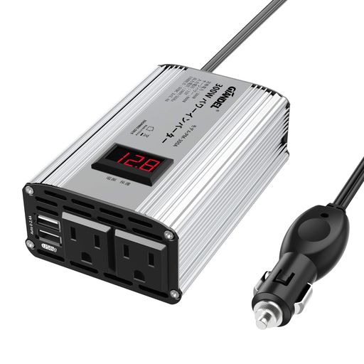 Co[^[ 300W  Cg DC 12V AC 100Vɕϊ g55HZ fBXvC 2USB|[g VK[\Pbg pi GIANDEL