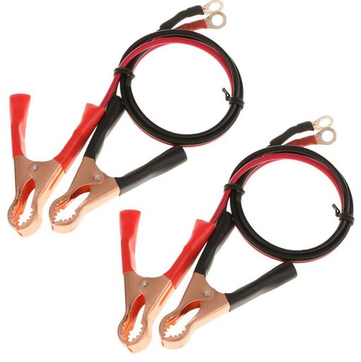 【4本】バッテリーワニ口クリップケーブル50A高出力アリゲータークリップ推進ケーブルインバータ用クランプ使い方簡単