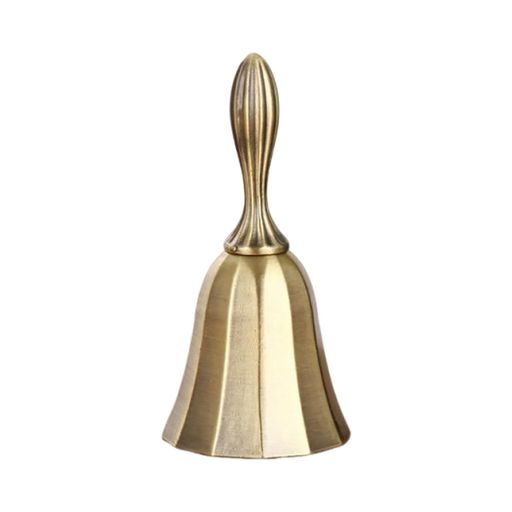 GOODCHIハンドベル手振りベル真鍮ディナーベル耐久性レストラン飲食店店舗用品祭り用品打楽器コールベル(アンティークゴールド)