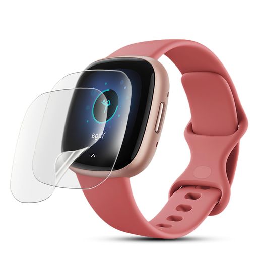 【2枚アンチグレア】FITBITVERSA4/SENSE2フィルム対応FITBITVERSA4/FITBITSENSE2保護フィルムTPU素材サラサラタッチ感反射防止浮き防止気泡レス滑り心地キズ修復気泡レス