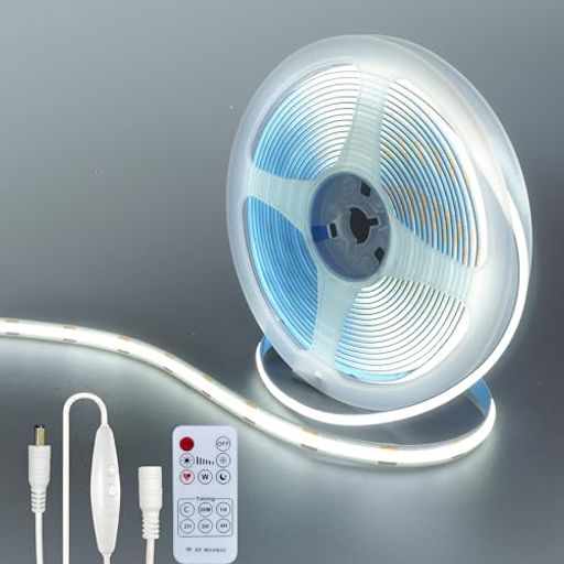 クリアヒル(Clearhill)12VDCCOBLEDストリップライトリモート調光スイッチ付き5M昼白色6500K320LED/m幅8..