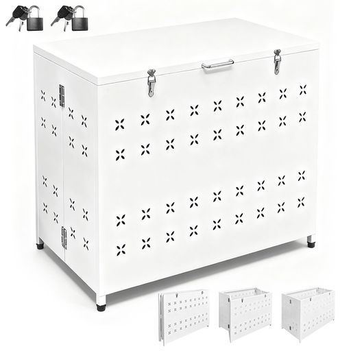 PakOneゴミ箱屋外ゴミステションゴミ収納庫大型大容量折り畳みデザイン簡単組立カラス除け野良猫対策ご..