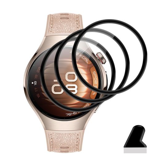 【3枚セット】対応HUAWEIWATCH542mmフィルム3枚PET複合材炭素繊維高透過率用HUAWEIWatch542mm保護フィルム3D曲面カバー液晶保護フィルム24時間自動修復技術キズ防止耐衝撃飛散防止