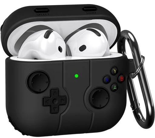 楽天Happy Hour 1414CAGOSAirPods4ケース2024第4世代専用カバーエアーポッズ4分離式えあほっつ4シリコン素材3D漫画ゲームデザイン保護カバー分離式おしゃれカラビナ付きLEDライト可視ワイヤレス充電対応TPUキズ…