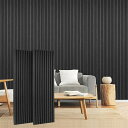 Walspaxウッドパネル吸音ボード120x40cm2PC吸音材防音壁木製3d防音パネル騒音対策木板ウォールパネル防音室音工房歌練習ゲーム隣の部屋うるさいピアノカラオケ(ブラックオーケン)
