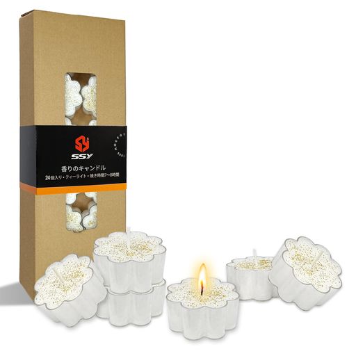 パーソナライズのティーライトキャンドル桜の香り24個ミニアロマキャンドルtealightcandlesろうそく蝋..