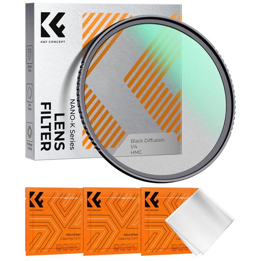 K&FCONCEPT49mmブラックミスト1/4フィルターソフト効果1/4コントラスト調整用ソフト描写用フィルター多..