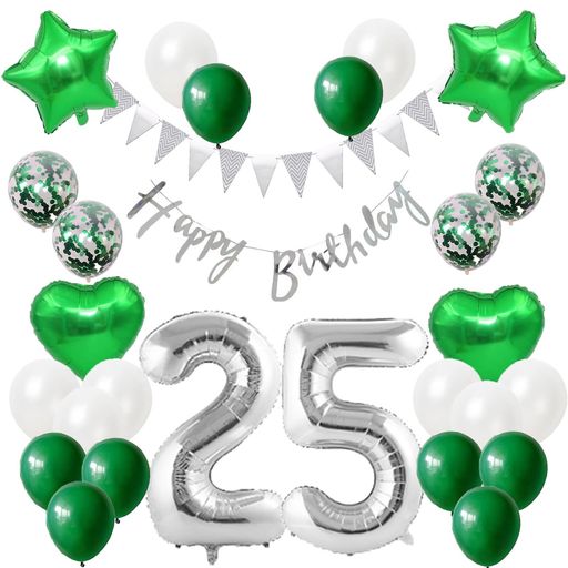 25歳誕生日 バルーン 飾り付け 星 ハート 風船 数字バルーン 25 ハッピー バースデー HAPPY BIRTHDAY 紙吹雪風船 お祝い サプライズ パーティーセット 子供 風船 大人 恋人 彼女 親 友達 お祝い 飾り 記念日 部屋 撮影