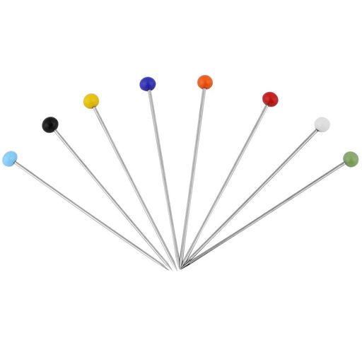 まち針洋裁用ピンパッチワーク用待針DIY花のボールの装飾ガラス金属製8色10色38mmおしゃれカラフル待ち..