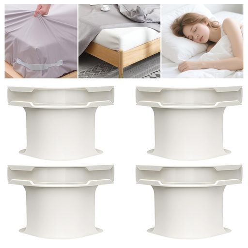 DRERIOベッドロックシーツズレ防止4個セット/白床単固定器目立たない【無痕跡・簡単脱着】シーツ固定滑..