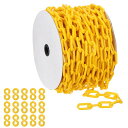 PATIKILイエロープラスチックチェーン115フィート8mmセーフティバリアチェーンラージプラスチックチェーンクラウドコントロールキューライン駐車場フェンスゲートコンサート建設現場装…