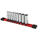 WORKPROディープソケットセット差込角6.35mm55.567810121314mm9点組ホルダー付き自動車修理