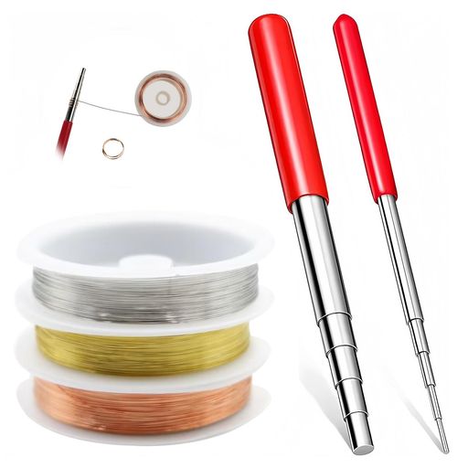 手芸用ワイヤー線径0.3mm【3色3巻入り】鉄線巻線棒【2本】アクセサリーワイヤージュエリー作り曲げ加工..