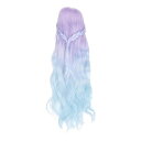 PATIKIL15”ロングヘアドールウィッグ22-23cmヘッド円周用柔らかいシルクおもちゃヘッドウィッグヘアアクセサリーDIY手作りグラデーションパープル