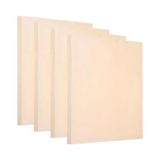 PATIKIL8x8インチウッドパネルボード4パック未仕上げの木製キャンバスボード四角い空白ディープクレー..