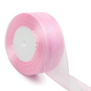 DRERIOオーガンジーリボンピンク/桜色45mx4cm幅巻リボン手芸/透け感/無地/ソフト、シンプル/ポリエステル/1ロールヘアアクセサリー/お正月/髪飾り