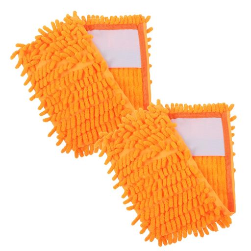 ABOOFAN2個フロアモップ綿系取替えクロス交換パッド40x12cmオレンジ色モップ用クロス掃除パッド雑巾お掃除用洗える乾拭き水拭きフロア床取り替え通用