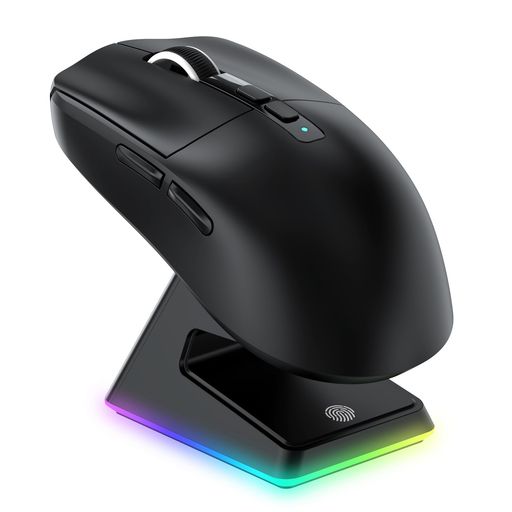 A.JAZZ X ATTACK SHARK X6 ゲーミングマウス 無線 軽量 49G ワイヤレス BLUETOOTH/2.4GHZ/USB-C マウス ゲーミング PAW3395センサー 26000DPI グネット式充電スタンド付き 急速充電 X6