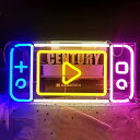 SWITCHネオンサインゲームLEDネオンウォールサインインテリアブルーピンクネオンライトベッドルームキッズルームバーゲーム室内装飾ライトパーティー子供ギフトU...