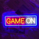 ゲームネオンサインGAMEONネオンLEDネオンライトUSB/スイッチ付きゲームルーム装飾用子供ギフト