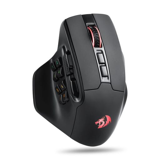 Redragon M811 PROワイヤレスmmoゲーミングマウス、15のプログラム可能なボタンrgbゲーマーマウスw/人間工学に基づいた自然なグリットビルド、10サイドマクロキー、ソフトウェアはdiyキー&バッ…