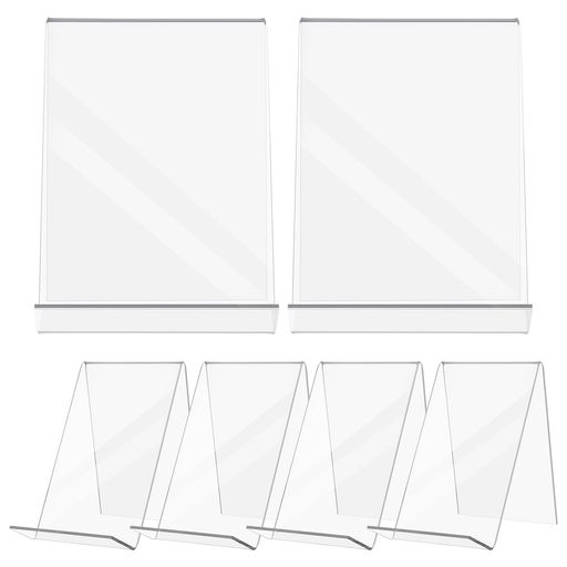 STOBOKアクリルスタンド展示台6個卓上ディスプレイスタンドブックスタンドレコードスタンド本棚透明ア..