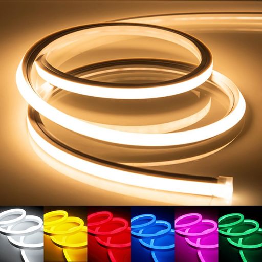 LEDテープライト100VEL蛍光チューブ管高輝度屋外防水室内ネオンライト切断可能折り曲げ自在間接照明配線不要プラグアンドプレイ