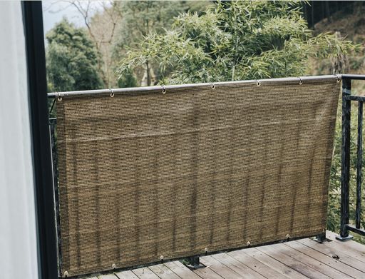 【隣の視線が気になる方へ】SEASONSベランダ目隠しシェード180x100cmモカ色。高密度素材でプライバシー保護&UVカット!マンションのフェンスや窓に最適。風通し良く圧迫感なし。結束バンド…