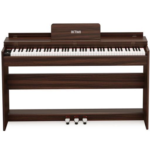 【ハンマーアクション鍵盤】電子ピアノハンマーアクション88鍵盤、低音域では重めのタッチを、高音域では軽めのタッチを提示することができ、クラシック・ピアノに匹敵する感触の良さを鍵盤に与える。ピアノ試験に適した運指練習。 【優れた音質】電子ピアノの音源にはフランスの最高級DREAM5704チップを採用し、デジタル処理によりダイナミックでリアルなグランドピアノ音響効果を復元し、音質が総合的に向上し、応答が非常に速く、遅延や音の損失がありません。グランドピアノに近い演奏感と没入感を実現します。高出力スピーカーを使用すると、サウンドがより立体的になり、音質がさらに優れます。 【ペダル】電子ピアノの金属製3連ペダルは、従来のピアノと同じ仕様で、より表現力豊かな演奏が可能。ペダルのソケットはピアノ本体の底にあることにご注意ください。 【多機能電子ピアノ】この電子ピアノは、128種類の音色、100のリズム、88のデモソング、録音、デュアルキーボード、移調、メトロノーム、サステイン、コードなどの機能を内蔵し、さまざまな音楽スタイルを探索できます。初心者向けにさまざまな機能を提供している。