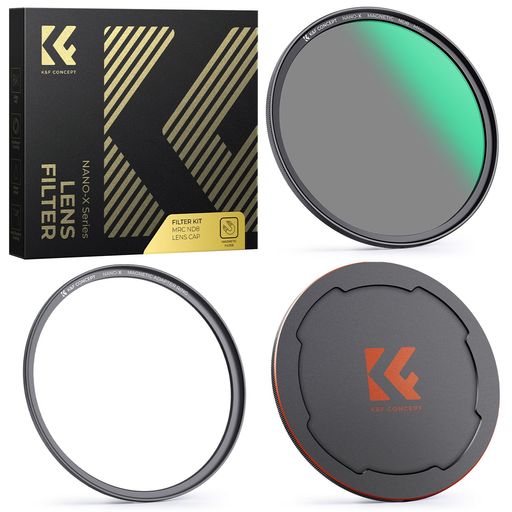K&F CONCEPT 55mm マグネット式 NDフィルター レンズキャップ アダプターリング ND8