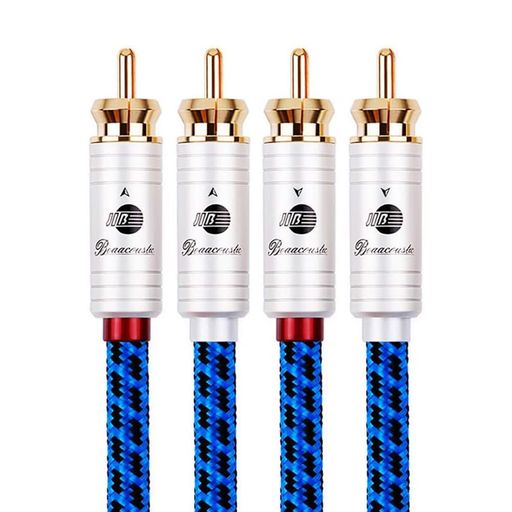 JIB RCAケーブル ステレオケーブル [オスーオス] 2RCA to 2RCA 金メッキコネクタ アンプ/CDプレーヤー/スピーカー/車載オーディオなど適用/長さ1.5m