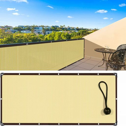 ベランダ目隠しシェード遮光ネット日除けオーニング高密度ポリエチレン風通しもよい撥水UVカット窓ベランダアウトドア快適空プライバシー保護遮光率90%屋外裏庭装飾バルコニー用/ベラ…