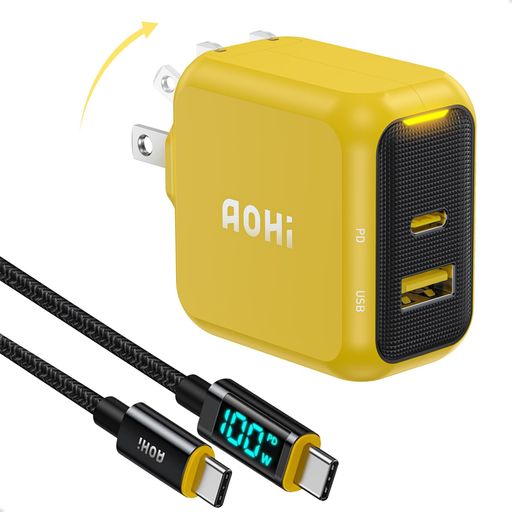 AOHI急速充電器67WTYPE-C2ポート液晶ケーブル付属(1.2M)【GAN+搭載(超小型・高効率充電・過熱防止)/PDPPS/PSE認証/折りたたみ式プラグ/充電ステータスライト】MACBOOKPROIPHONEANDROID AOHI急速充電器67WTYPE-C2ポート液晶ケーブル付属(1.2M)【GAN+搭載(超小型・高効率充電・過熱防止)/PDPPS/PSE認証/折りたたみ式プラグ/充電ステータスライト】MACBOOKPROIPHONEANDROID