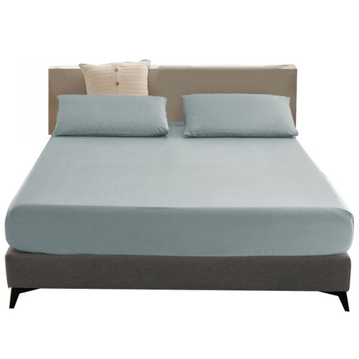 Treeflyheartボックスシーツセミファミリー・グリーン吸水速乾シーツベッドカバー220x200cmのサイズ着脱簡単マチ30cmポリエステル抗菌・防臭