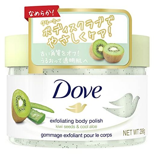 DOVE(ダヴ) キウイ&アロエ クリーミースクラブ ボディスクラブ 本体 298G 角質ケア 黒ずみ 透明感