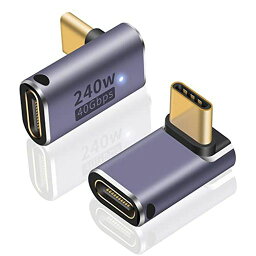 POYICCOT USB TYPE C L字 アダプタ 240W、L字 USB C 変換アダプタ【40GBPS 高速データ転送/8K@60HZ映像出力】 USB C 延長アダプタ USB 4.0 タイプC オス メス 延長 THUNDERBOLT 4対応