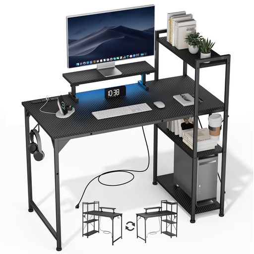 DOMICON パソコンデスク 黒 幅120CM 棚付き コンセント付き ゲーミングデスク 収納 モニター台付き PCデスク オフィスデスク 学習机 作業机 COMPUTER DESK电竞桌 おしゃれ 組立簡単 DOMICON パソコンデスク 黒 幅120CM 棚付き コンセント付き ゲーミングデスク 収納 モニター台付き PCデスク オフィスデスク 学習机 作業机 COMPUTER DESK电竞桌 おしゃれ 組立簡単