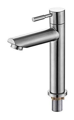 BATH&BATH 洗面用 B型 シングルレバー 単水栓 ステンレス製 ロング水栓 蛇口 立水栓 洗面 手洗いボウル (B型 高さ180MM 単水栓)