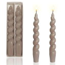手作りの7.5インチスパイラルキャンドルCandlesテーパーキャンドルホームデコレーションフェスウェディング用2個入り(Brown)
