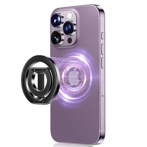 【2in1スマホリング&スマホスタンド】magsafeリング超強磁力マグセーフリングバンカーリングマグネットリング卓上スマホスタンド両面マグネット2段階リング角度調節可能横縦両立携帯リ…(2)