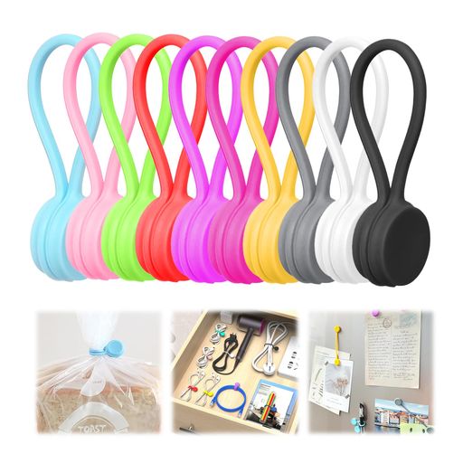 ケーブルクリップコードクリップマグネット式シリコンバンド配線整理グッズ|ケーブル・コードの収納・..