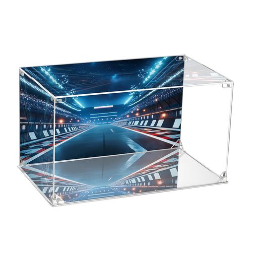 フィギュアケースUV印刷高精細プリント背景パネルHD複数デザインから選択可能アクリル製コレクションケ..