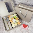 ソープフラワー 花束 枯れない花 24Kゴールドリーフローズ 暗闇で光るバラ クリアバック・ギフトボックス付 LEDライト付き電池式 薔薇 花束 プレゼントバレ...