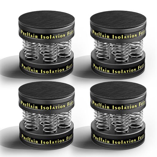 PreffairAudiophileターンテーブル隔離スタンド脚、アルミニウム製調節可能スピーカー床保護パッド、滑..