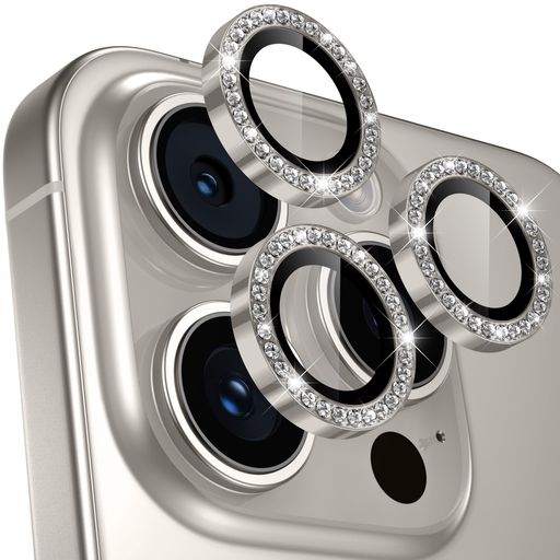 【4枚入り】レンズカバー IPHONE16 PRO/16 PRO MAX用 カメラフィルム キラキラ アイフォン16 PRO/16 PRO MAX用 カメラ保護 ピカピカ アルミ合金 9H強化ガラス キズ防止 黒縁取り 露出オーバー防止 超高透過率