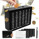 MITUKE貯金箱セット釣り銭ケースお札子供貯金箱おもしろDIY貯金シートあり紙幣と投入口付きキャッシュメイト会計オフィスミニ金庫家庭用14点セット