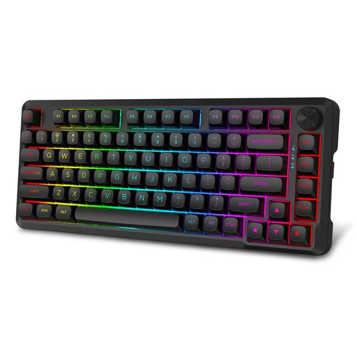 e元素 Z-82 ワイヤレスメカニカルキーボード 82キー 75%コンパクト 銀軸 BT・2.4GHz・有線 RGB 英語配列 ホットスワップ対応