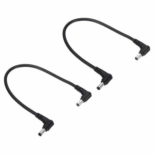 PATIKIL1フィート5.5x2.1mmオス-オスDC電源ケーブル2個18AWGワイヤアダプタ90度直角コネクタコードLED..